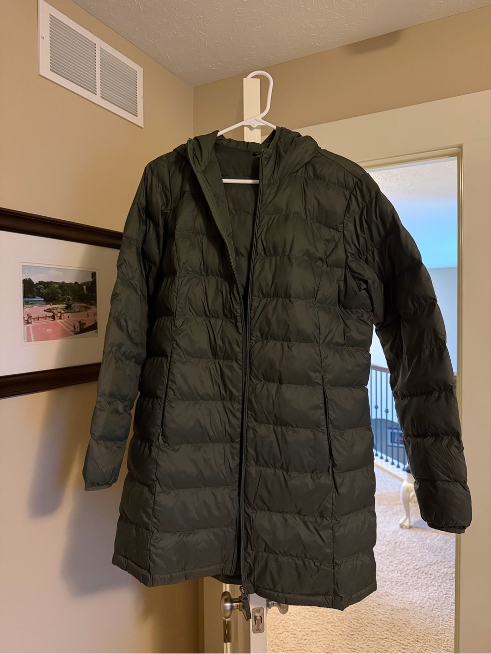 Amazon Essentials Women’s Long Puffer Coat - Olive Green